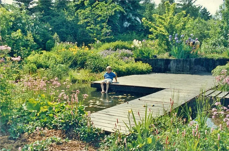 Garten mit Wasser und Stauden im Bergischen Land – Projektfoto