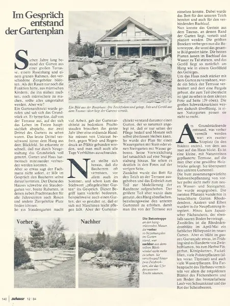 Erste Hausgärten in Zeitschriften – Projektfoto